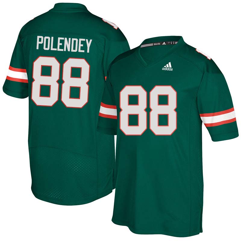 Adidas Miami Hurricanes #88 Brian Polendey College Football Jerseys Sale-Green